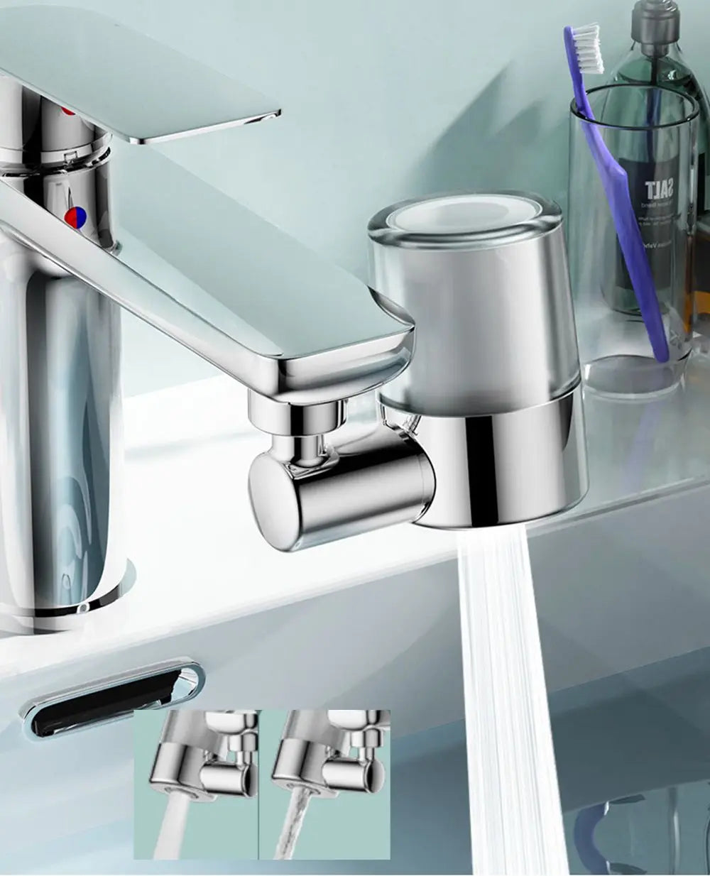Metal 720° Filter Universal Rotation Faucet Sprayer Head 22/24mm Adaptor Washbasin Faucet Extender Aerator Nozzle Kitchen Tap Oasis Select