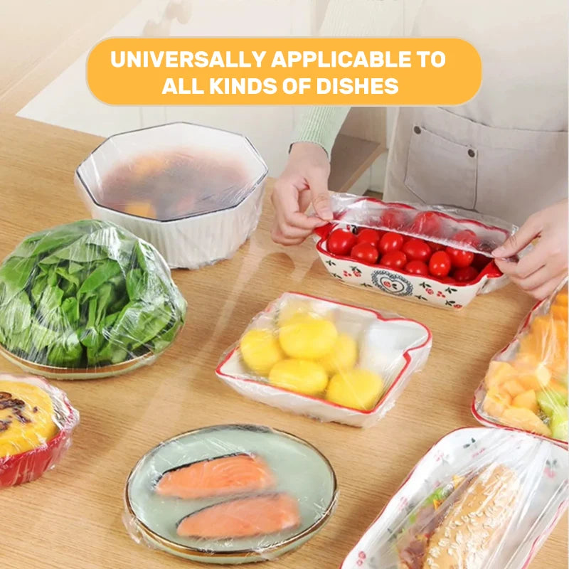 1200pcs Disposable Plastic Wrap | Elastic Cover Film for Fruits,Vegetables,Plates, Bowls-Durable, Ideal for Kitchen,Picnics,BBQs Oasis Select