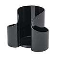 Qtip Dispenser 2-Grid Cotton Ball , Swab, Round Pads Holder for Bathroom Container Organizer, Plastic Oasis Select black