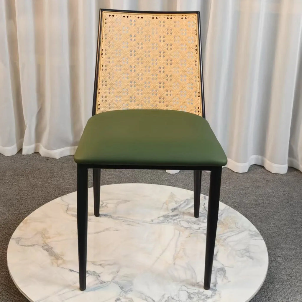 Multi-functional Household rattan chair B & B restaurant Backrest chair Wabi wind chair Stool Durable Oasis Select green seat