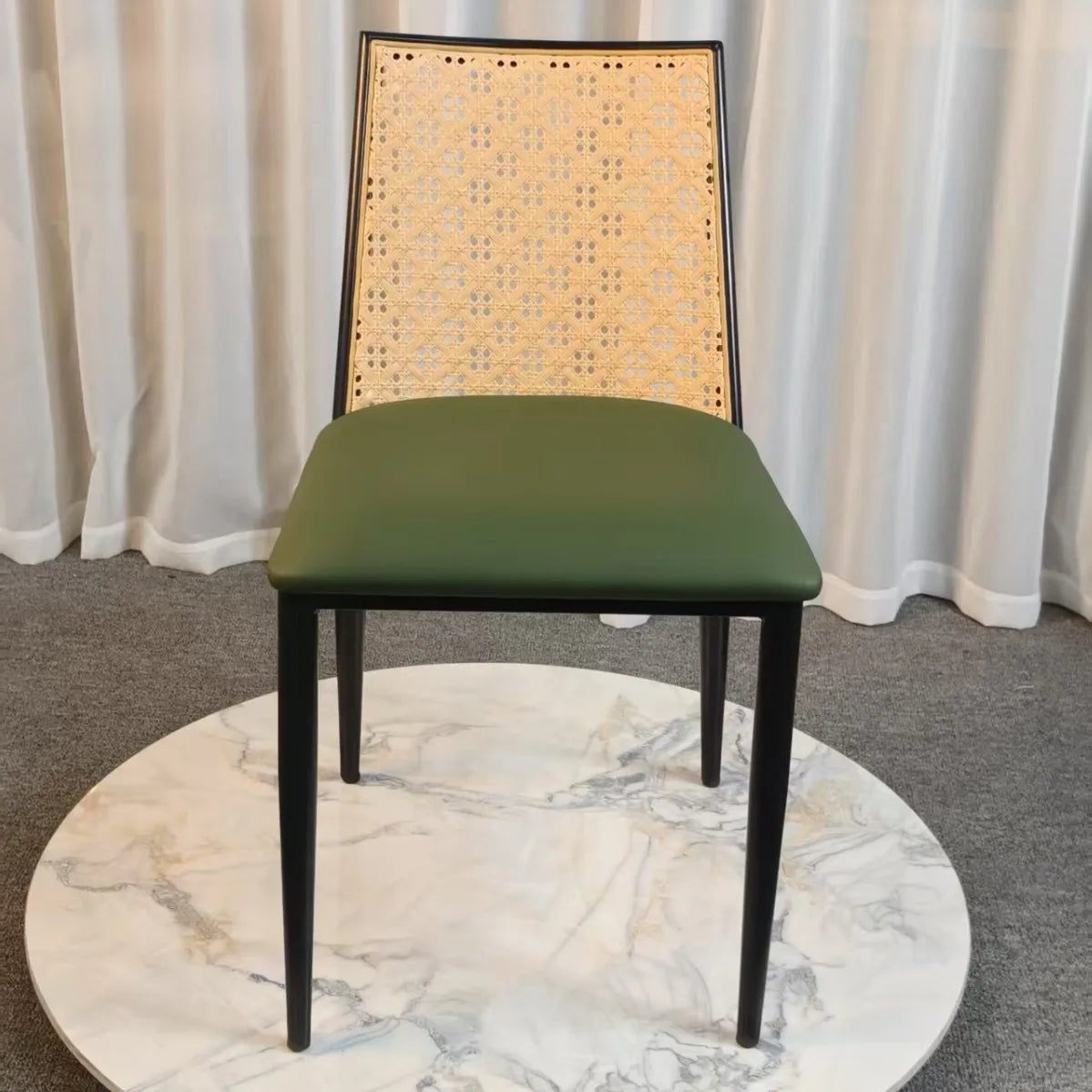 Multi-functional Household rattan chair B & B restaurant Backrest chair Wabi wind chair Stool Durable Oasis Select green seat