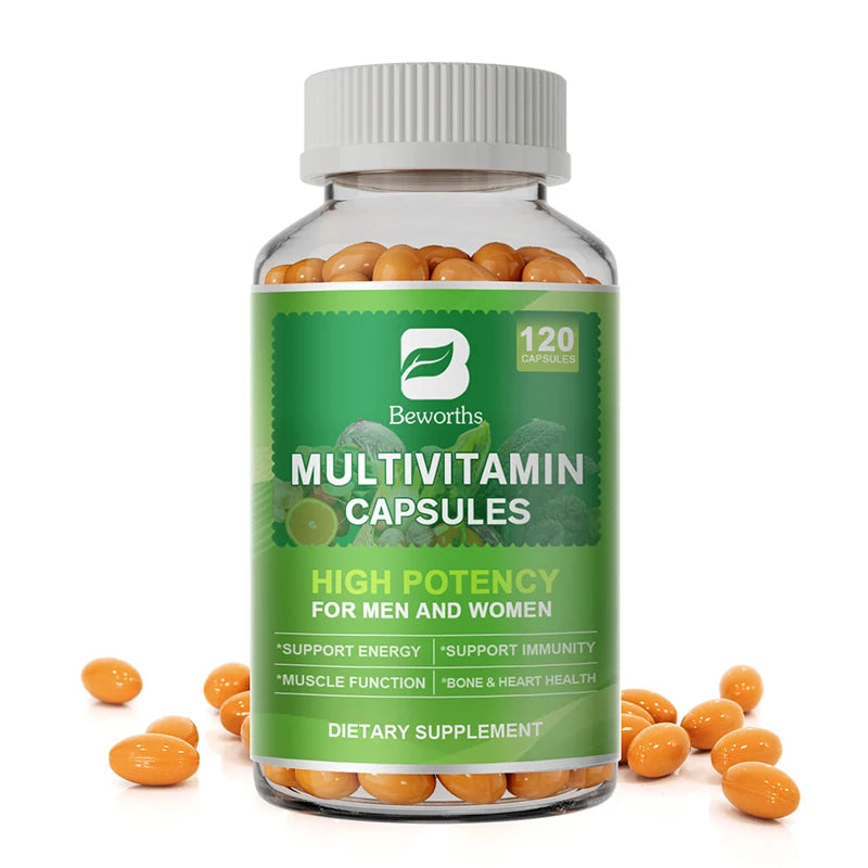 BEWORTHS Multivitamin Capsules with Vitamins & Minerals for Energy Brain Heart Skin Eye Health Immune Support for Women and Men Oasis Select