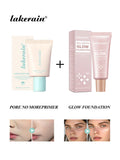 Pore No More Primer & Glow Foundation Set Moisturize Brighten Skin Long Lasting Oil Control Waterproof Sweatproof Primer Kit Oasis Select SET