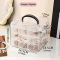 1pc, 3-Layer Transparent Storage Box, 18 Compartments, Stackable Miscellaneous Storage Tray, Jewelry and Bead Storage Box Oasis Select 3 layers-18 grids