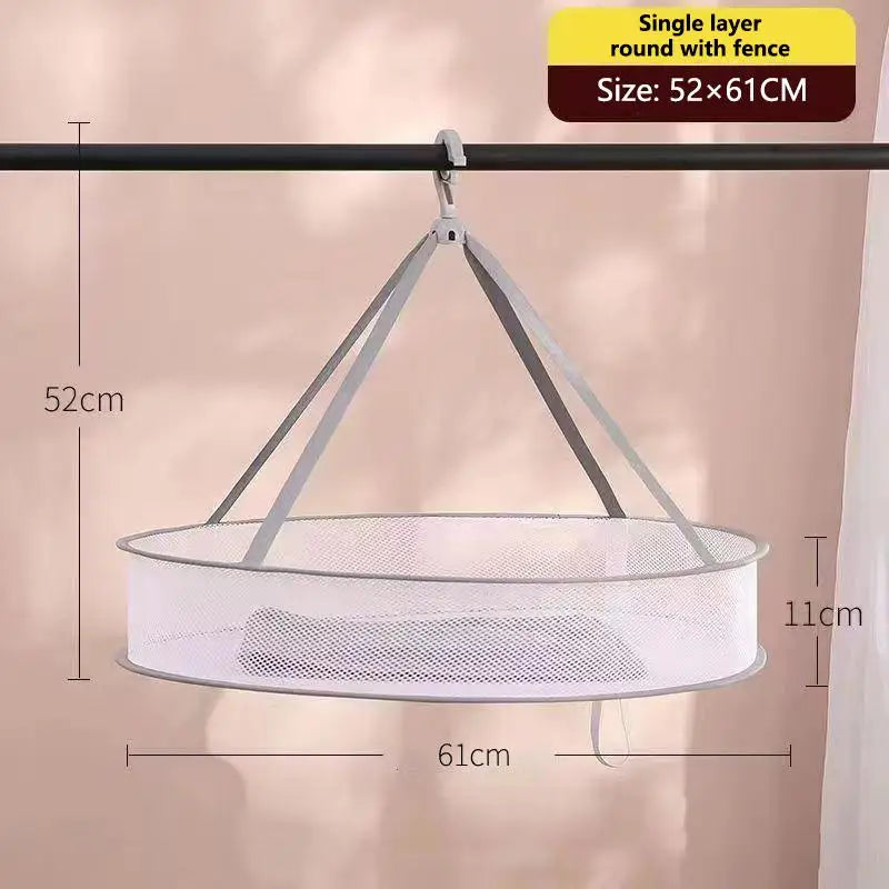 1/2 Layer Home Foldable Mesh Clothes Basket Clothes Net Sweater Anti Deformation Flat Clothes Basket Socks Underwear Tool Oasis Select 3