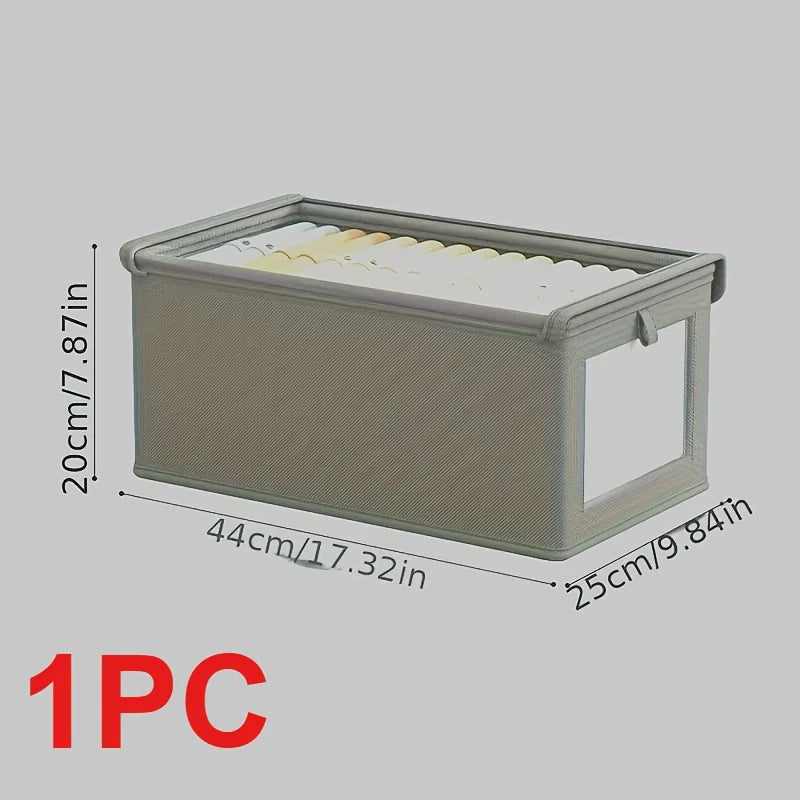 1PC Foldable Oxford Cloth Storage Box Dustproof Household Clothes Organizer with Transparent Window for Home Use Oasis Select Gray Large