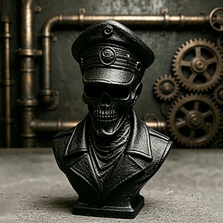3D Printed Eternal Underworld Guardian Officer Statue Undead Warden Skeleton Figurine Gothic Desktop Collectible Decor Gifts Oasis Select
