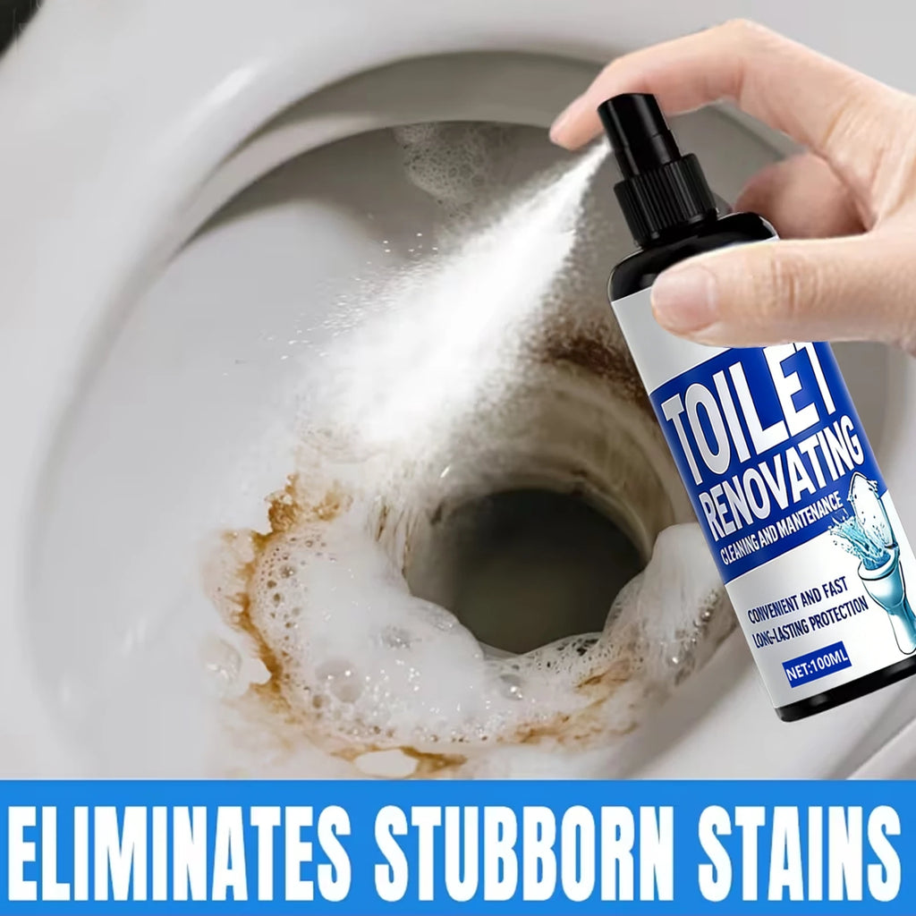 Toilet Renovating Spray, 100ML Toilet Bowl Cleaner & Stain Remover, Powerful Deep Cleaning for Limescale, Yellow Stains & Grime, Oasis Select