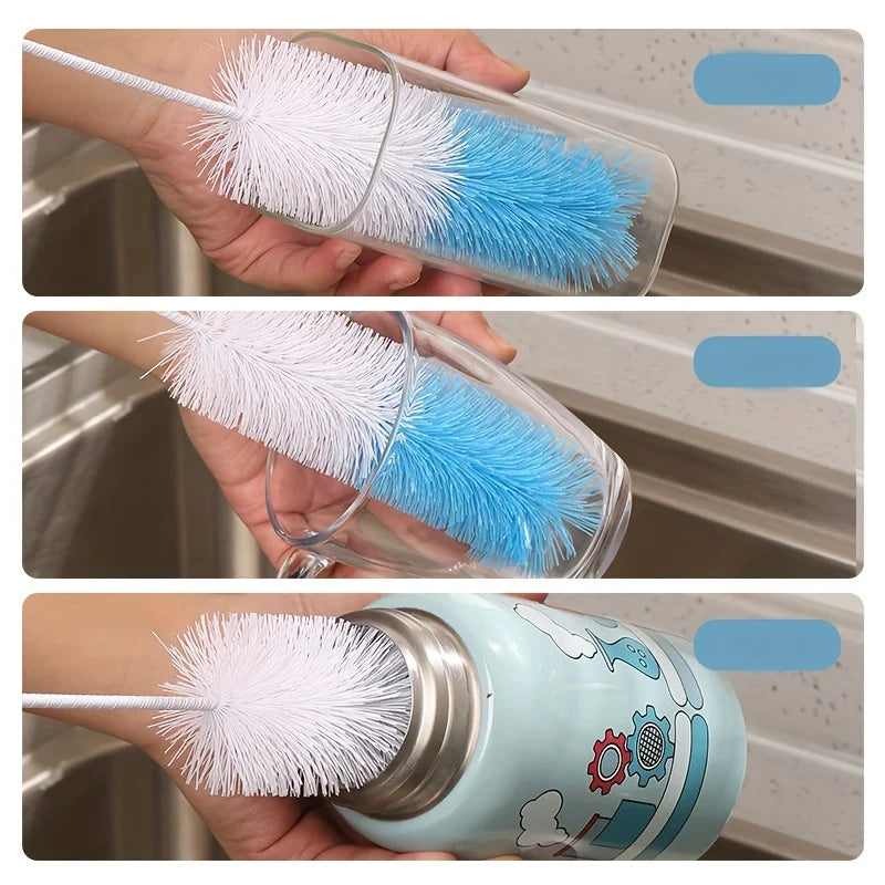 Long Handle Cup Brush,Kitchen Glass Bottle Cleaning Brush,Milk Bottle Tea Cup Scrubber,No-Electricity Required Cleaning Tool Oasis Select