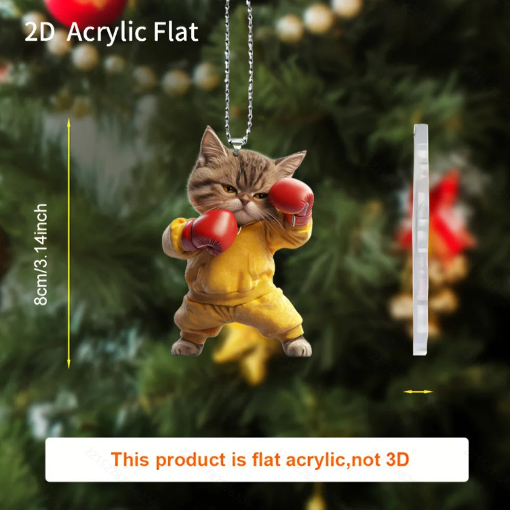 8cm Acrylic flat facing cat gun car pendant dog riding motorcycle backpack pendant home decoration angel pig handicraft 1Pcs Oasis Select 5