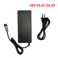 48V 54.6V 2A Lithium Battery Charger With 12mm-3pin Connector For Kugoo M4/M4 Pro,Smartgyro Speedway, Urbetter,Hitway H5/H5 Pro Oasis Select 48V 54.6V 2A US