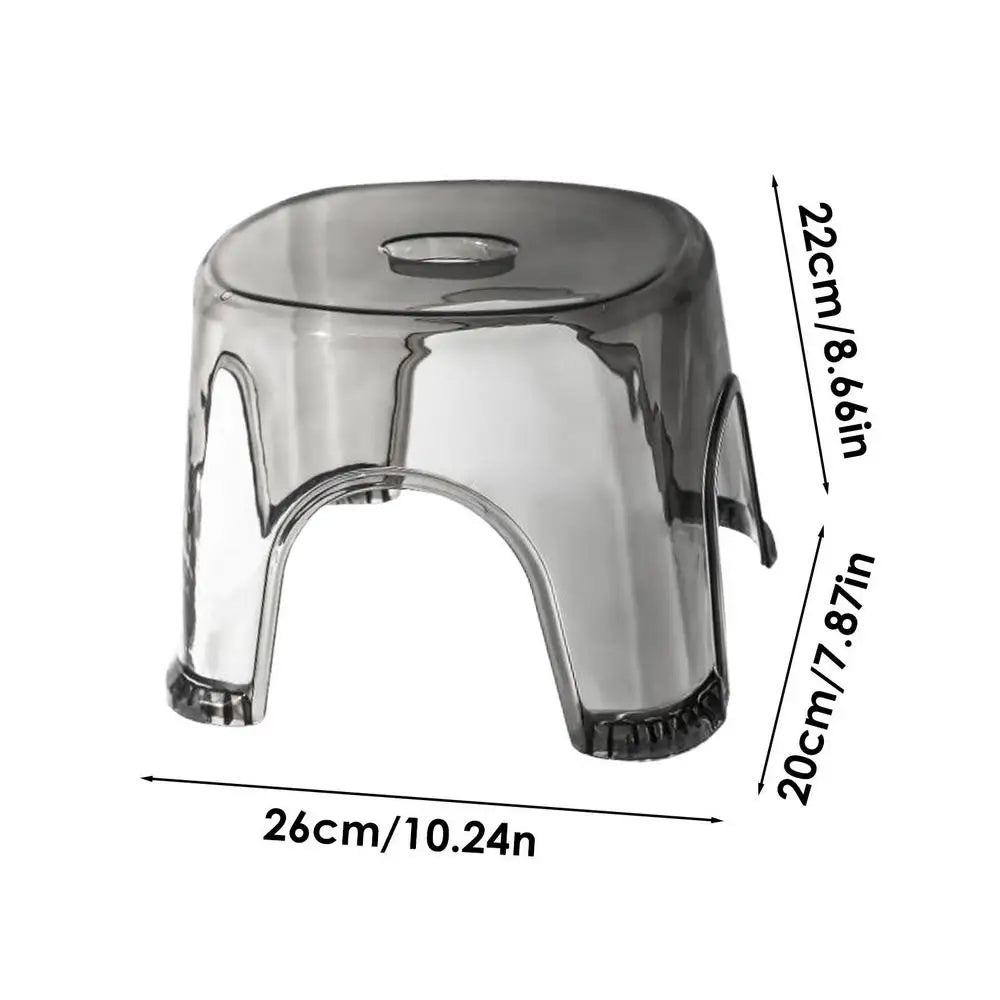 Clear Shower Foot Stool Non-slip Waterproof Transparent Stool Clear Stool for Bathroom Bedside Small Shower Spaces Corner Bench Oasis Select grey
