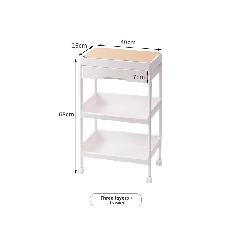 Multi-functional trolley floor rack kitchen living room mobile multi-layer bedroom bedside storage rack Oasis Select 3rd Floor-B