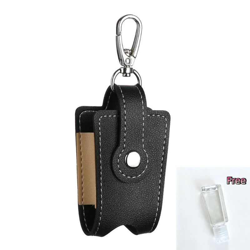 PU Leather Hand Holder With Metal Keychain Empty Refillable Bottle For Daily Commute Travel Outdoor Activities Oasis Select MR-03