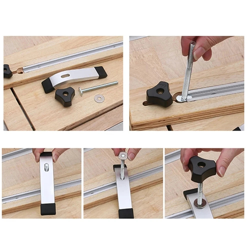 1Pc T-Slot Track 300-600MM Woodworking Chute Rail 19x9.5mm Miter Jig Tools For Woodworking Router Hand Tools Oasis Select