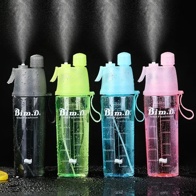 1/2/4PCS Creative Spray Portable Water Bottle Mist Atomizing Bottle for Outdoor Sports Gym Fitness Reusable Leak Proof Drinking Oasis Select