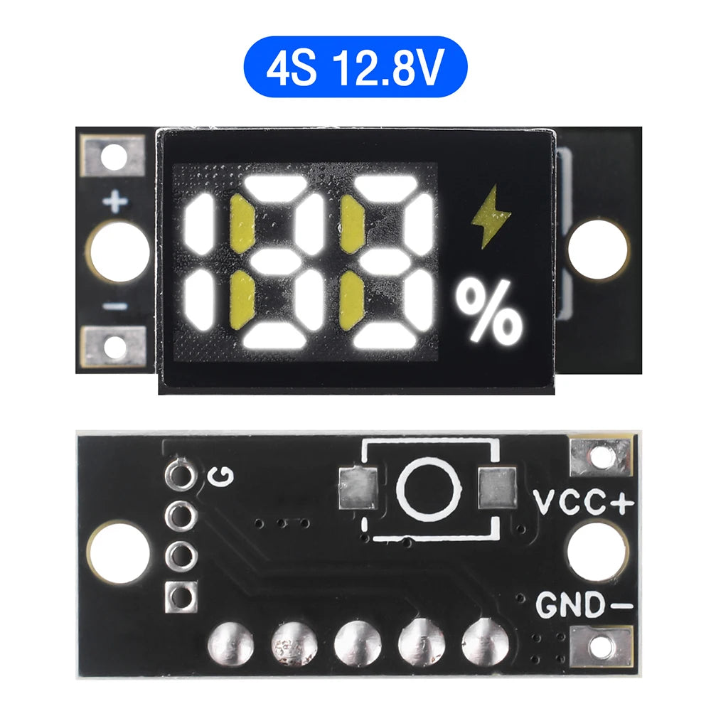 1S-4S 3.2V LiFePO4 Battery Power Display Module 3-12.8V Digital Percentage Indicator Board Battery Capacity Indicator Module Oasis Select 4S