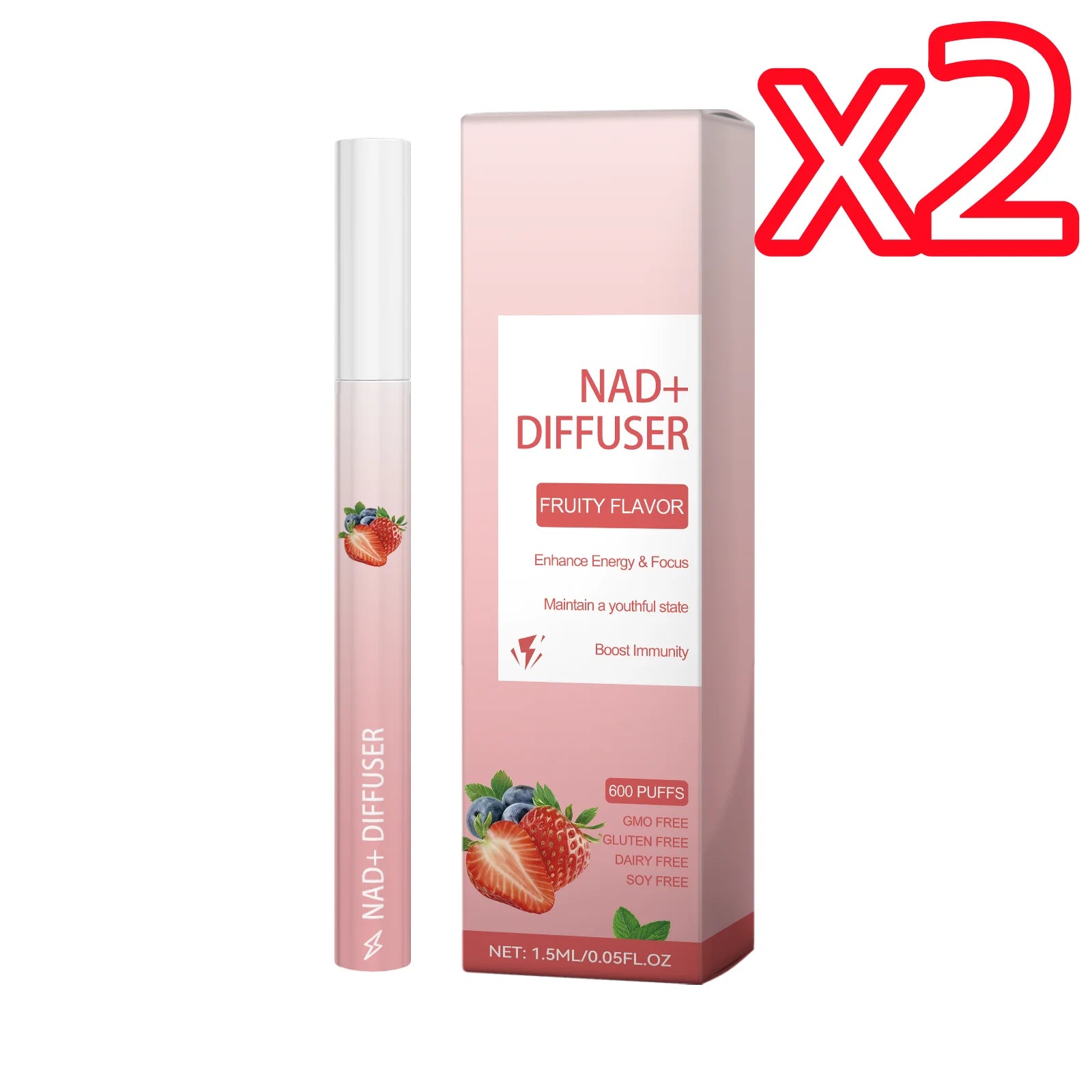 Herbal Energy Stick NAD+ Diffuser Enhance Focus Boost Immunity Improve Body Vitality Soothing Relax Breathing Air Freshener Pen Oasis Select 1pc boxed x 2