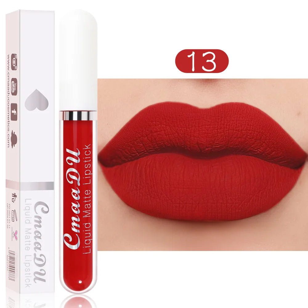 CMAADU 18-Shade Matte Waterproof Long-Lasting Lip Gloss
