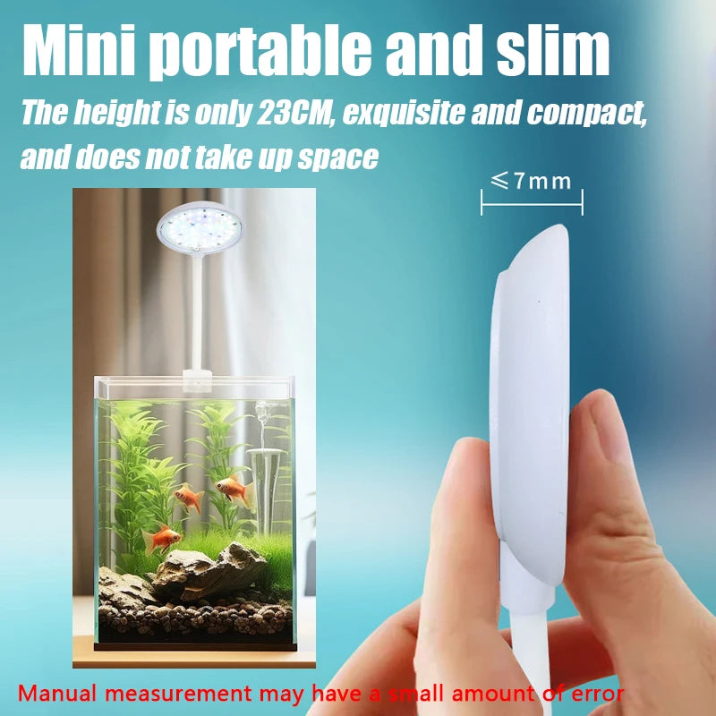 USB Fish Tank Small Clip Light Water Grass Light LED 3/5/7W Color Changing Adjustable Light Splash Proof Restore Natural Colors Oasis Select