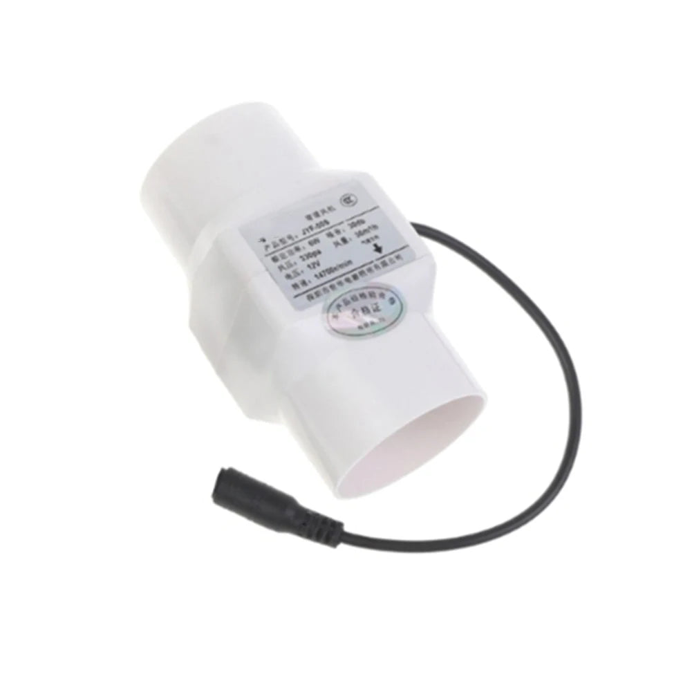 12V 6W Inline Duct Fan 50mm – Quiet Mini Exhaust Ventilation Fan Inline Duct Fan Oasis Select White