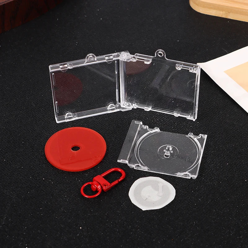 DIY Mini CD Case Keychain Pendant | Blank Album Cover Charm DIY Keychain Charm Oasis Select A4