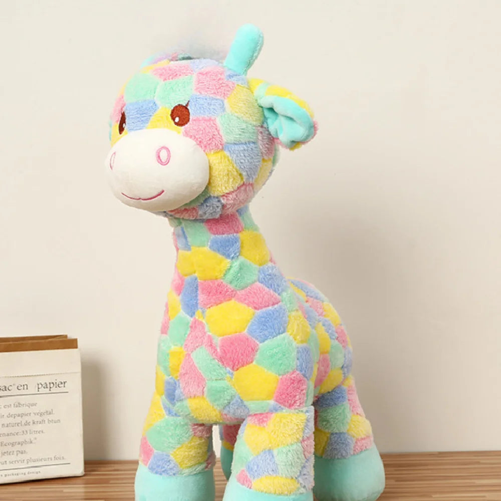 Soft Rainbow Giraffe Plush Toy Color Fawn Animals Doll Birthday Gift Home Decoration Oasis Select green