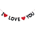 Valentine Hanging Banner Garland Bunting Red Love Heart Paper Banner Door Hanging Ornament Wedding Birthday Party Decoration Oasis Select I LOVE YOU