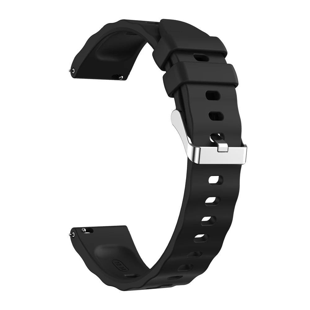 18mm Silicone Watch Strap for Huawei GT6 GT5 GT4 OPPO X2 Mini Silicone Watch Strap Oasis Select black 18mm
