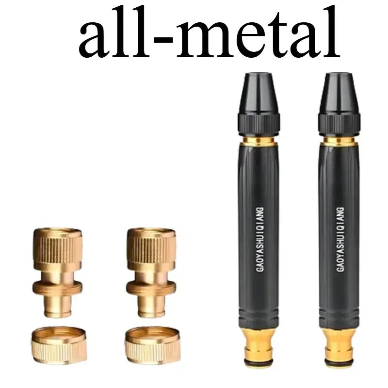 High Pressure Garden Watering Gun Car Wash Sprayer Hose Nozzle Adjustable Water Spray for Home Garden Lawn Irrigation Cleaning Oasis Select 2PC-metal