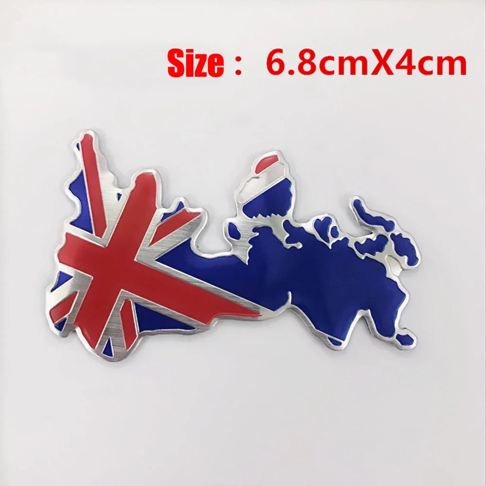 Flag Map Sticker Auto Fender Emblem National Flag Car Stickers for Cars Trucks Laptop Aluminum Alloy For USA UK Germany France Oasis Select UK