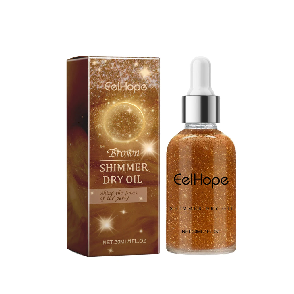 Eelhope High Gloss Glitter Spray Highlighter Powder Quick Dry For Skin Hair Face Halloween Carnival Birthday Party Sparkle Oasis Select Brown
