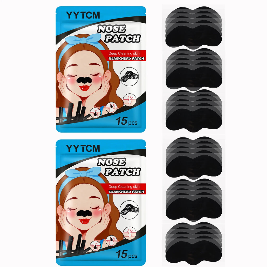 Charcoal Blackhead Nose Strips – Deep Pore Peel-Off Mask 15pk Nose Pore Strips Oasis Select 2 Bags 30Pcs