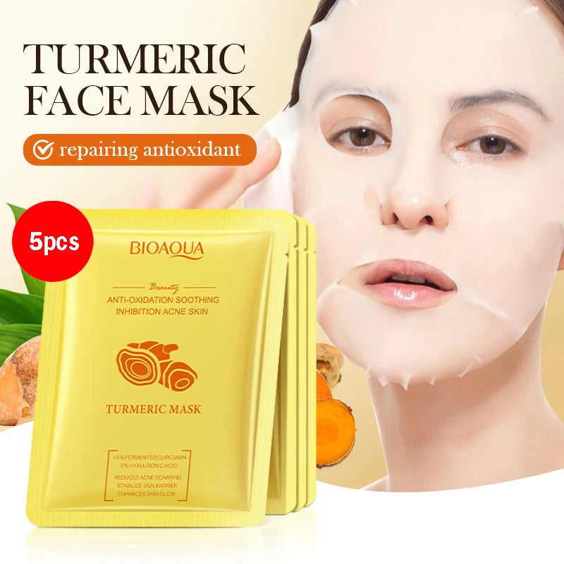 BIOAQUA Snail Hyaluronic Acid Retinol Face Mask 5/10pcs Hydrating Face Mask Oasis Select Turmeric 5p