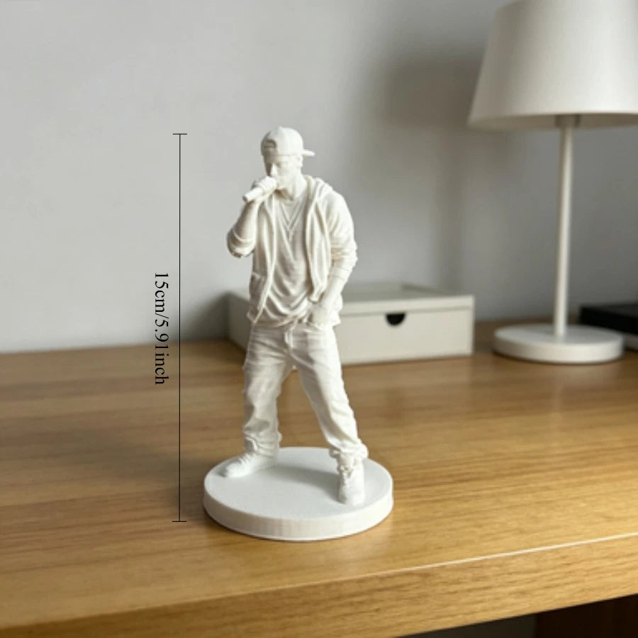 3D Printed Rapper Figurine Hip Hop Singer Action Figure Collectible Statue Desk Decoration Gift Miniature Statue Music Fans Oasis Select
