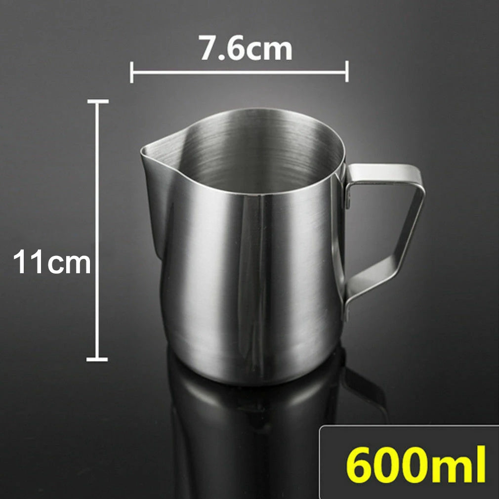 100/350/600ml Milk Jugs Fashion Stainless Steel Milk Craft Milk Frothing Pitcher Coffee Latte Frothing Art Jug Pitcher Mug Cup Oasis Select 600ml