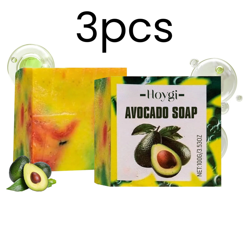 Hoygi Avocado Soap Even Skin Tone Brightening Skin Nourishing Moisture Lock Softening Skin Repairing Natural Handmade Soap 100g Oasis Select 3pcs