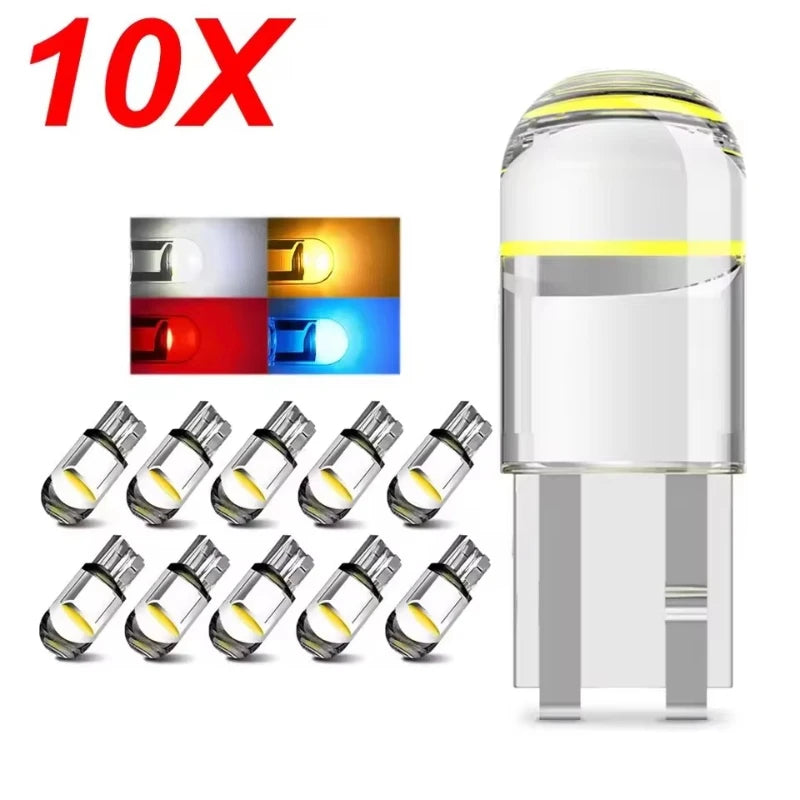 5/10/15pcs 5W LED Canbus T10 Car Lights COB Glass Interior Parts Bulbs 6000K White Auto License Plate Lamp Dome Read Light 12V Oasis Select