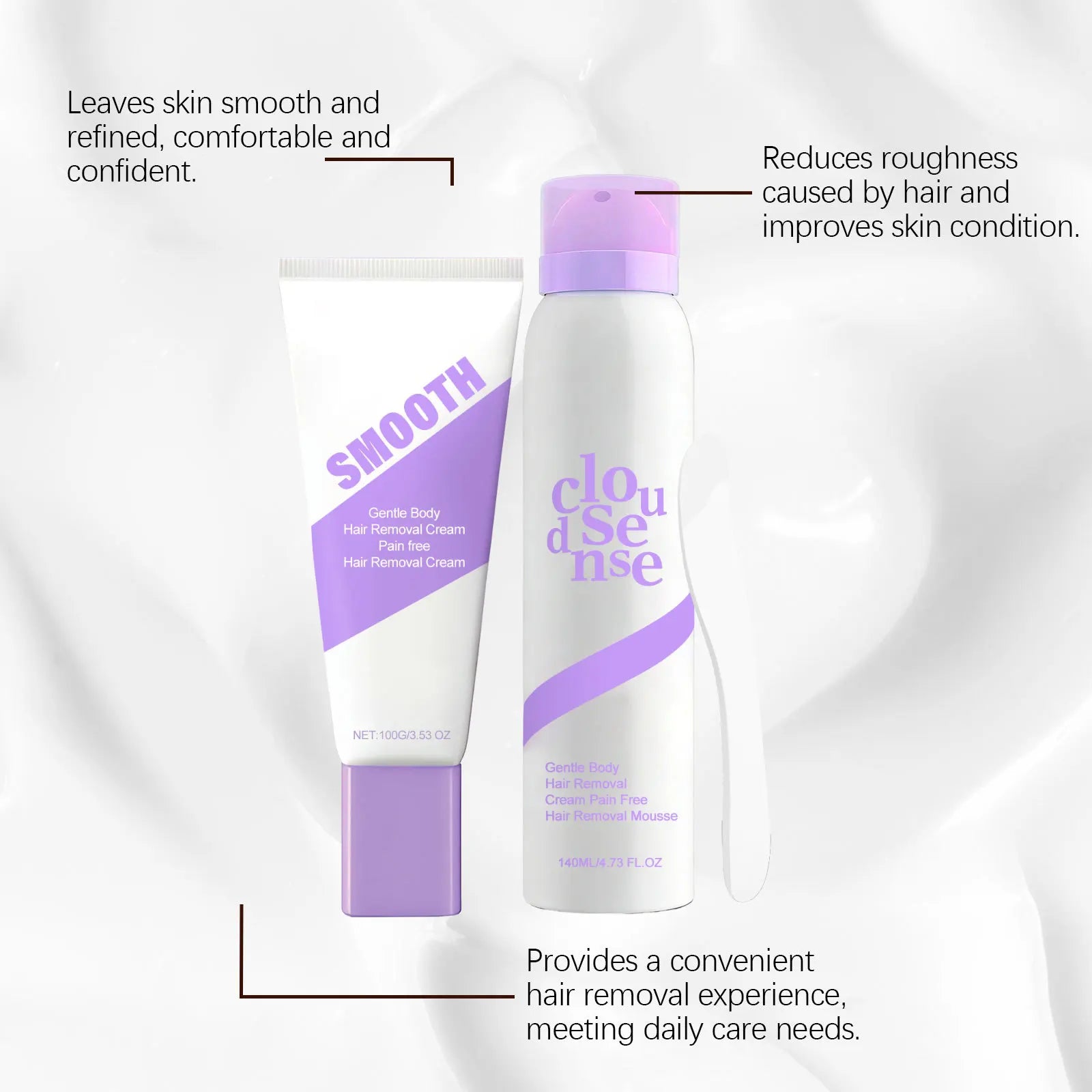 Smooth Body Hair Removal Kit Painless Removal Effective Repair After Shave Discomfort Easy Operate Full Body Use Hair Remove Set Oasis Select