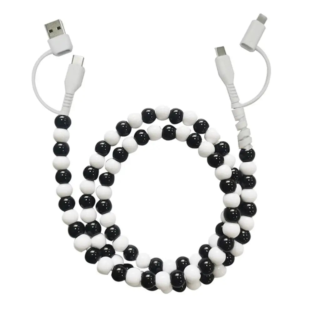 4-in-1 PD3.0 Beaded Charging Cable – USB-C & 8-Pin Fast Sync
