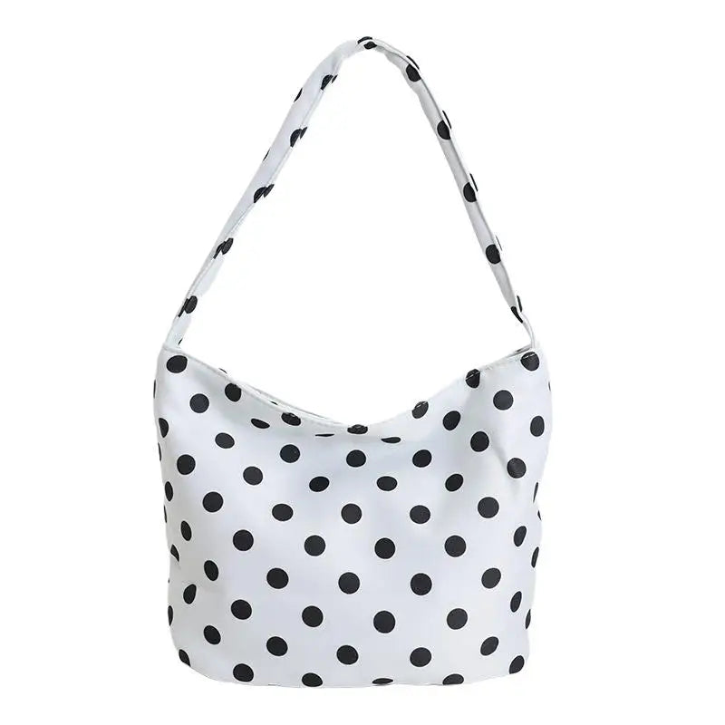 Oxford Polka Dot Tote Bag – Large Capacity Shoulder Bag Women