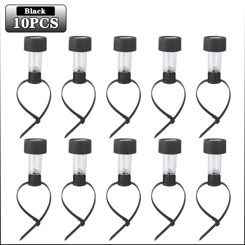 1-10PC Solar Pool Light Hanging LED Cylinder Lamp for Above Ground Pool Outdoor Garden Decoration Waterproof Warm White IP44 Use Oasis Select Black-10PCS