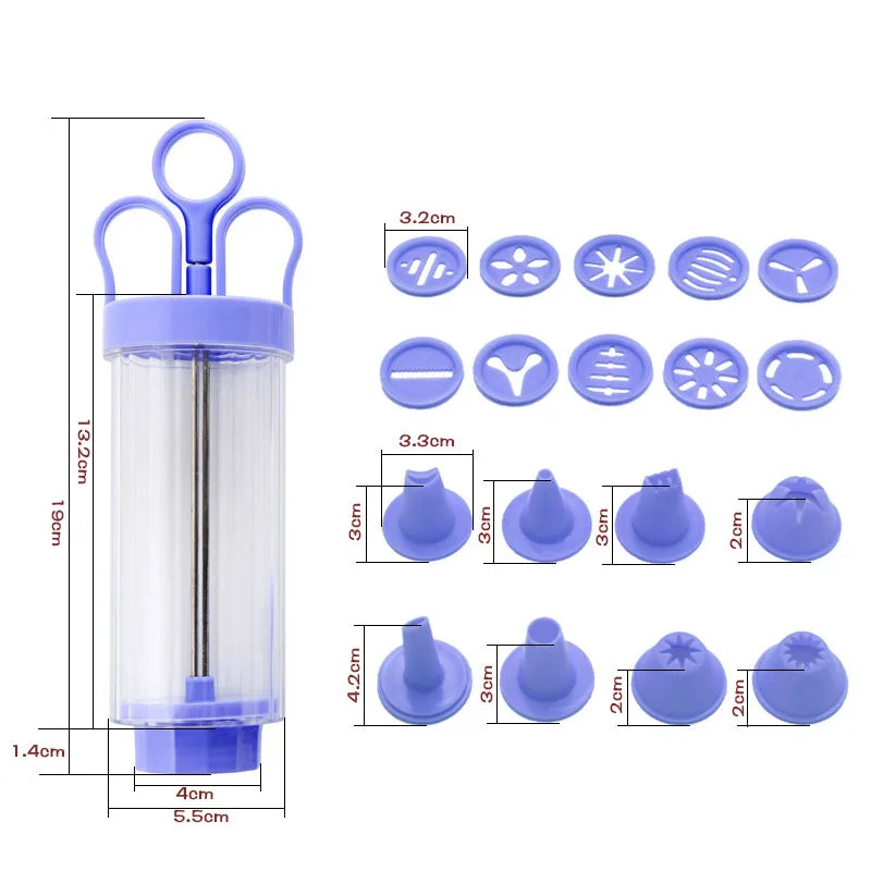 Confectionary Cookie Tips Plastic Cream Gun DIY Pastry Syringe Extruder Kitchen Gadgets Pastry Nozzles Cake Decorations Tools Oasis Select Pink