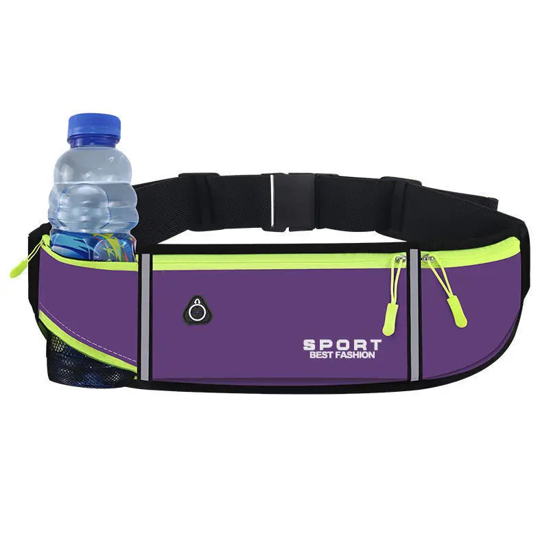 Mobile Waist Bag, Cycling Running Zipper Pouch, Bottle Key Card Waist Bag, Safety Reflective Sports Belt, Unisex, Comfortable Oasis Select Purple kettle