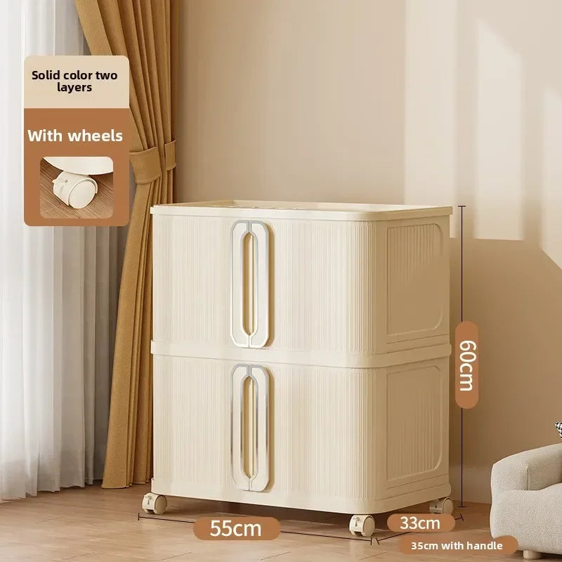 Household Folding Storage Cabinet Large Capacity Double Door Bedroom