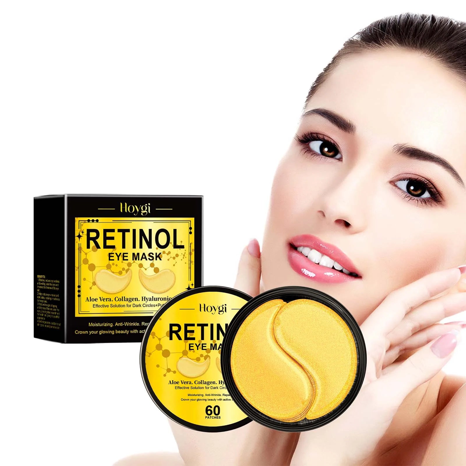 Retinol Eye Mask Anti Dark Circles Eyes Bags Skin Firming Collagen Moisturizing Aloe Repair & Firming Brighten Under Eye Patches Oasis Select