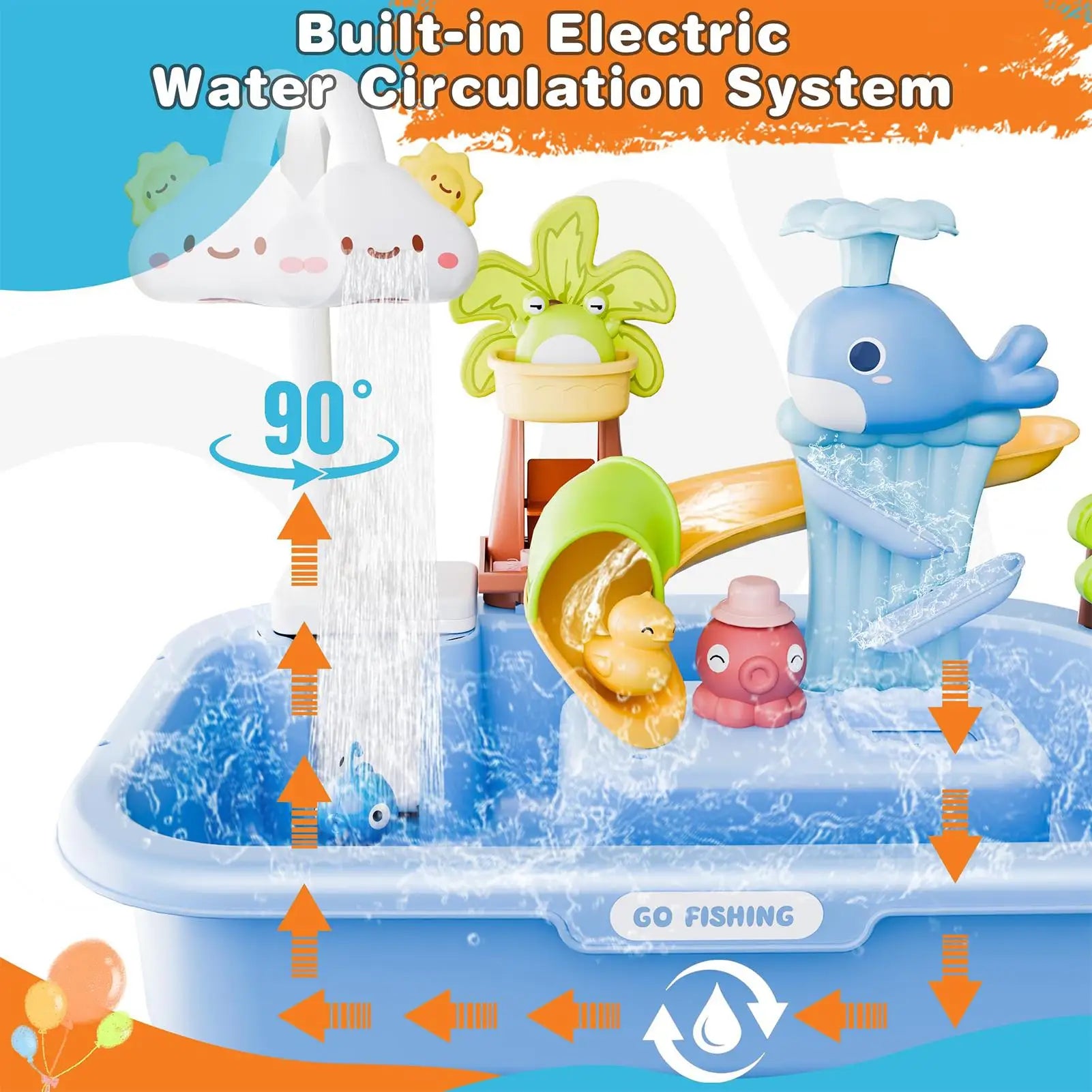Children's Kitchen Toys Electric Fun Water Play Water Wash Basin Fishing Dishwashing Home Role-Playing Baby Early Education Toys Oasis Select