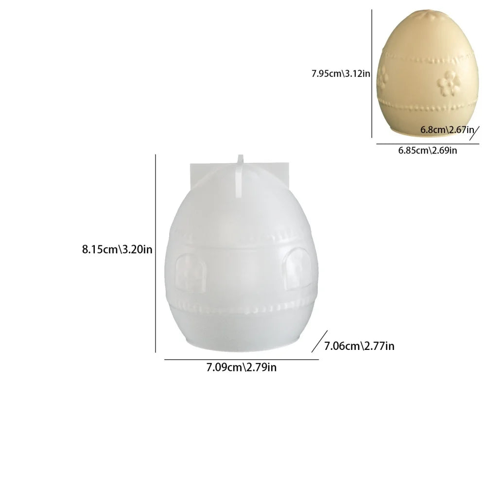 DIY Creative Flower Relief Easter Egg Silicone Mold Aroma Candle Plaster Resin Ornaments Mould Easter Home Decoration Oasis Select Style 2