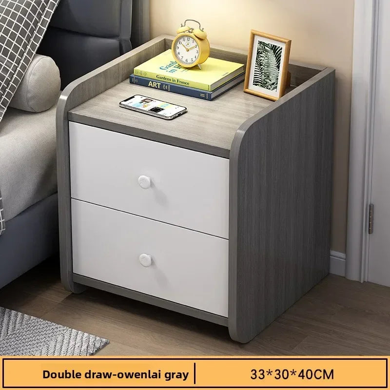 Multi-functional Household Goods Bedside Table Small Storage Locker Bedroom Bedside Gap Small Cabinet Oasis Select Double draw B