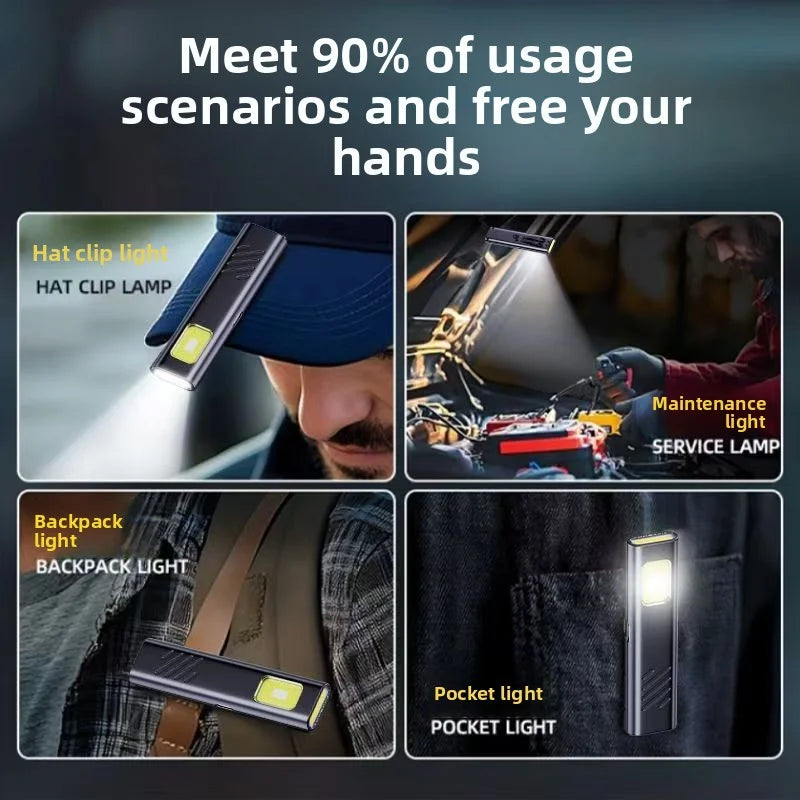 Emergency Portable Rechargeable Mini LED Keychain Flashlight 800LM Magnetic Pocket Torch Light for Work, Camping, Car Use Oasis Select